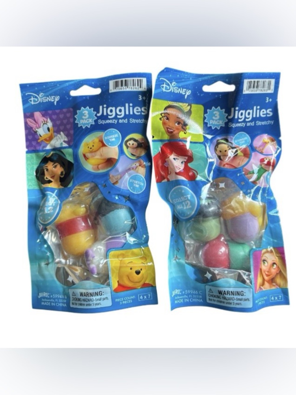 Disney Jigglies Squeezy Stretchy Stress Relief Sensory Fidget Toy Lot New